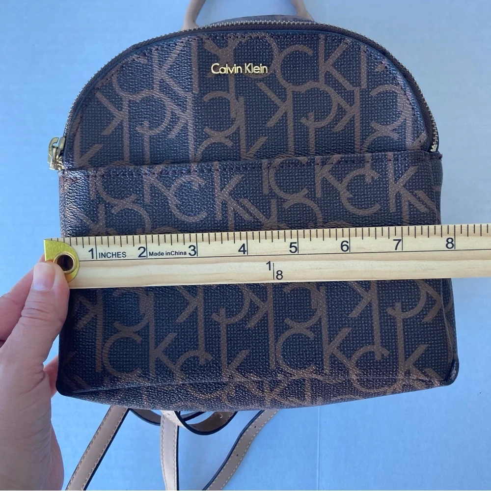 Calvin Klein Brown Monogram Mini Backpack Leather‎